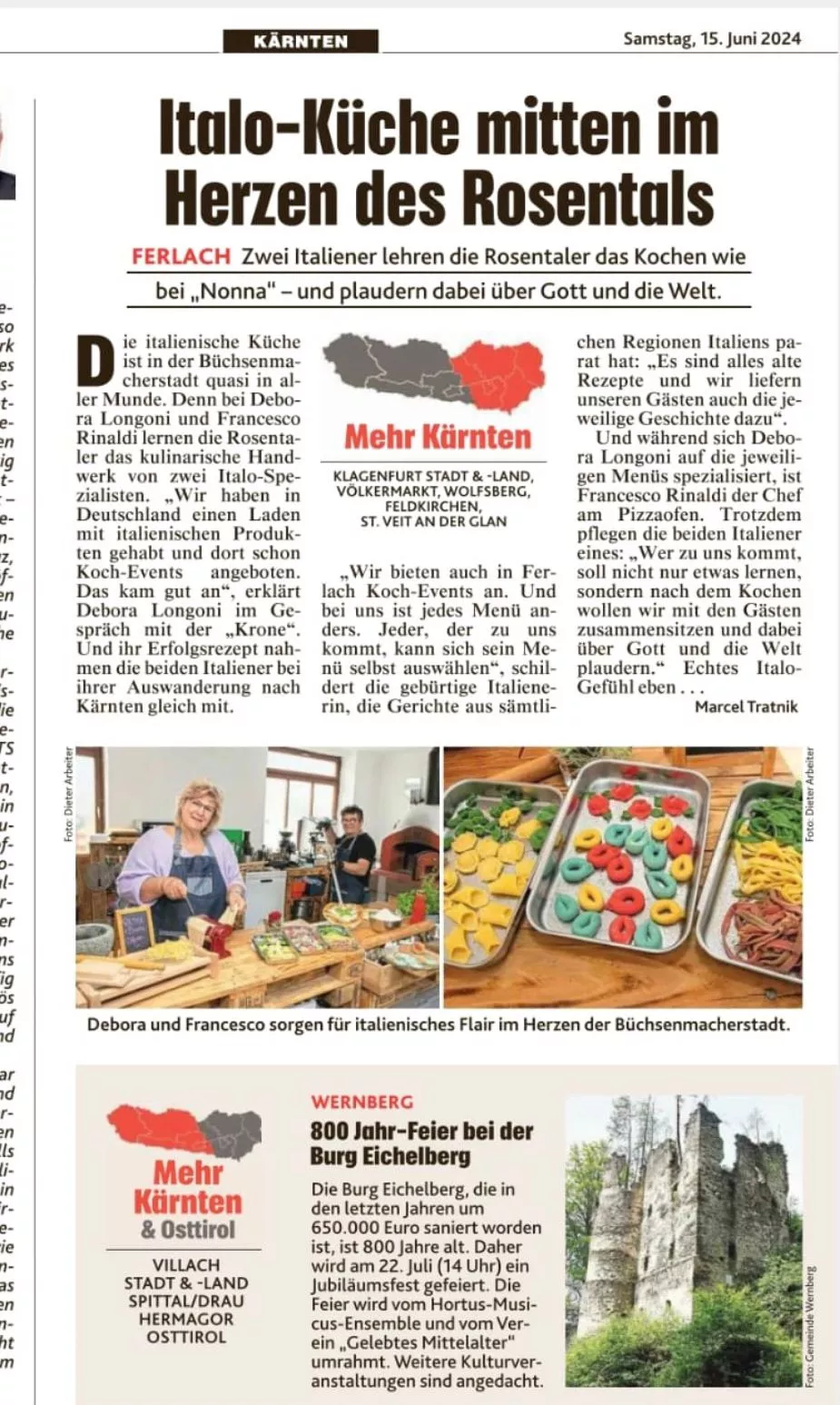 Bericht aus der Kronenzeitung über unseren Betrieb Bericht aus der Kronenzeitung über unseren Betrieb